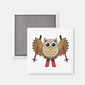 Niedlicher Skifahrer Cartoon Magnet (Vorderseite/Rückseite)