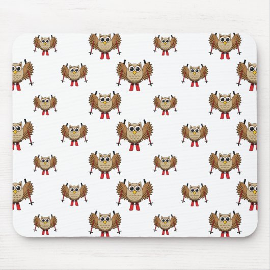 Niedlicher Skifahrer Cartoon Mousepad (Vorne)