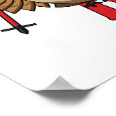 Niedlicher Skifahrer Cartoon Poster (Ecke)