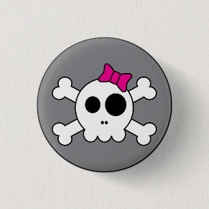 Niedlicher Skully Knopf Button