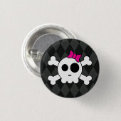 Niedlicher Skully und Rauten-Knopf Button (Vorne & Hinten)