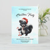 Niedlicher Skunk Cartoon Einladung (Stehend Vorderseite)