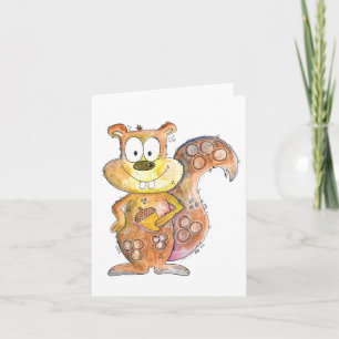 Niedlicher skurriler brauner Eichhörnchen Karte
