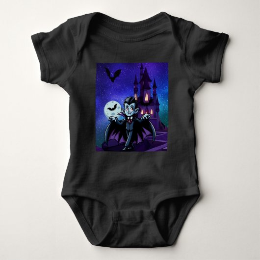 Niedlicher, skurriler Halloweenvampir Baby Strampler (Vorderseite)