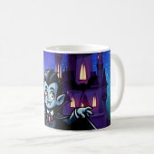 Niedlicher, skurriler Halloweenvampir Kaffeetasse (VorderseiteRechts)