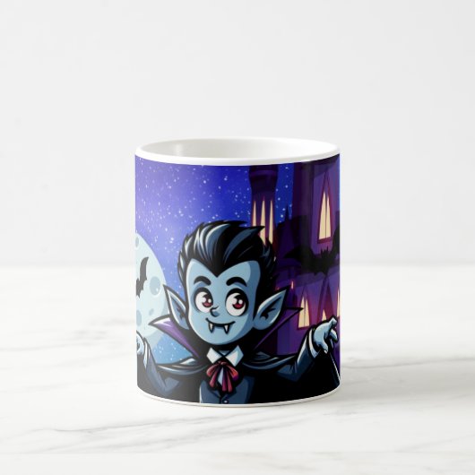 Niedlicher, skurriler Halloweenvampir Kaffeetasse (Mittel)