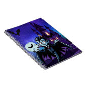 Niedlicher, skurriler Halloweenvampir Notizblock (Rechte Seite)