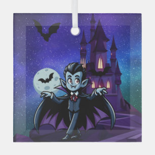 Niedlicher, skurriler Halloweenvampir Ornament Aus Glas