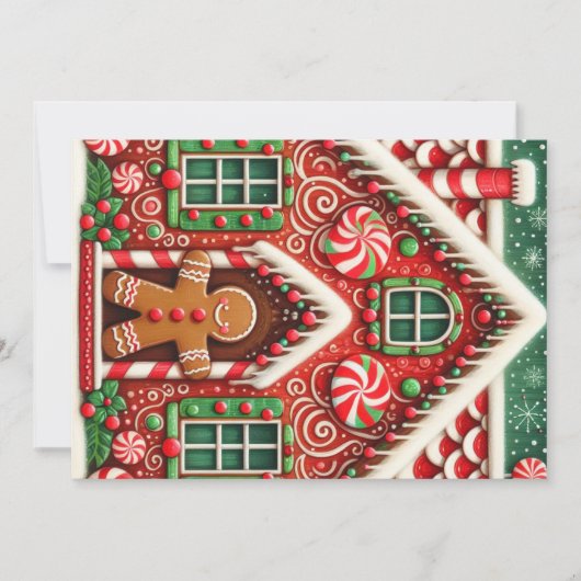 Niedlicher, skurriler Lebkuchen Feiertagskarte (Vorderseite)