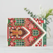 Niedlicher, skurriler Lebkuchen Feiertagskarte (Stehend Vorderseite)