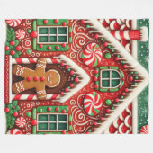 Niedlicher, skurriler Lebkuchen Fleecedecke (Vorderseite (Horizontal))