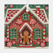 Niedlicher, skurriler Lebkuchen Ornament Aus Glas (Rückseite)