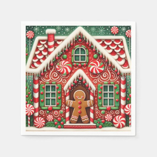 Niedlicher, skurriler Lebkuchen Serviette (Vorderseite)