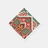 Niedlicher, skurriler Lebkuchen Serviette (Ecke)