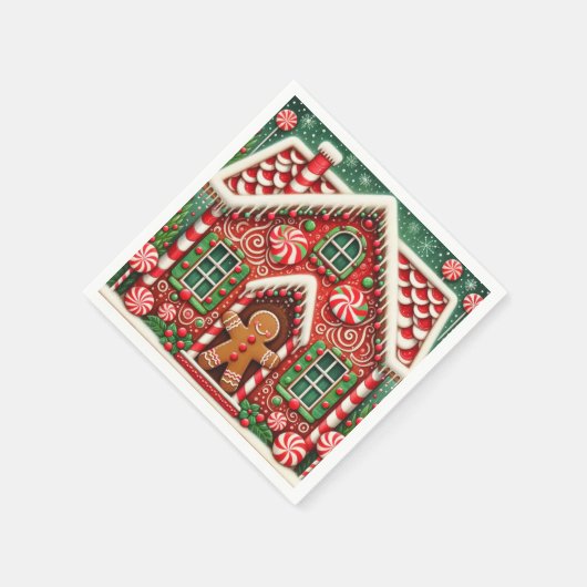 Niedlicher, skurriler Lebkuchen Serviette (Ecke)