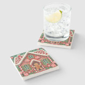 Niedlicher, skurriler Lebkuchen Steinuntersetzer (Seitenansicht)