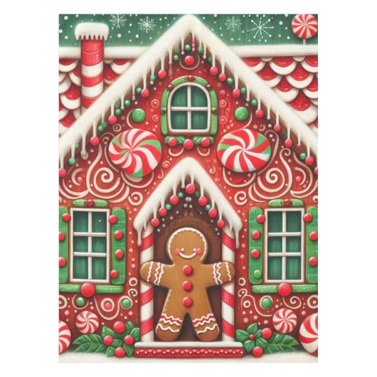Niedlicher, skurriler Lebkuchen Tischdecke (Vorderseite)