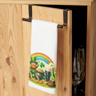 Niedlicher, skurriler St. Patrick's Day Geschirrtuch
