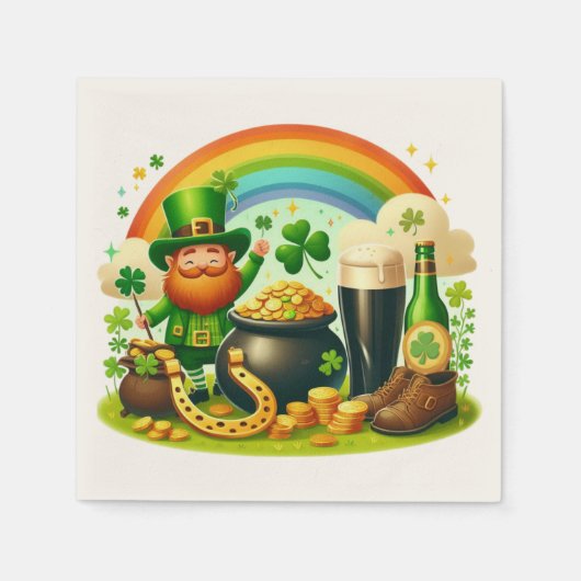 Niedlicher, skurriler St. Patrick's Day Serviette (Vorderseite)