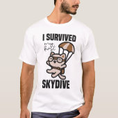 Niedlicher Skydiving Cat T-Shirt (Vorderseite)