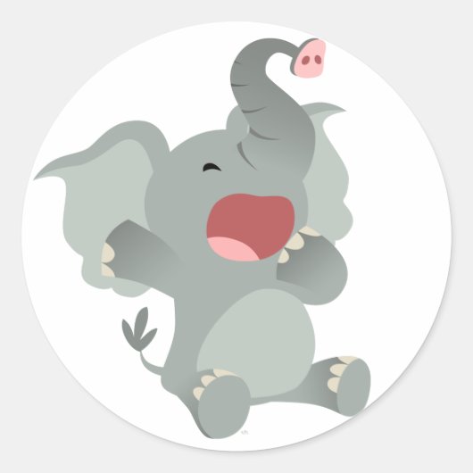 Niedlicher Sleepy-Cartoon Elephant Sticker (Vorderseite)