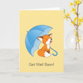 Niedlicher Sleepy Little Fox Umbrella bald wieder  Karte (Gelbe Blume)