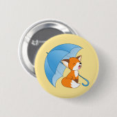 Niedlicher Sleepy Little Fox unter Umbrella Button (Vorne & Hinten)
