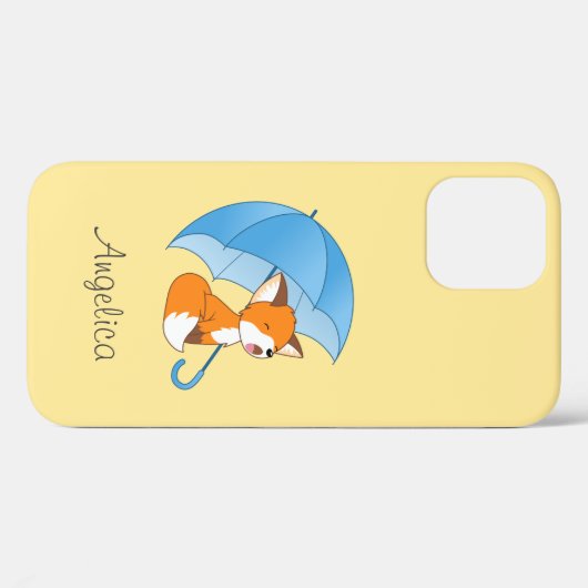 Niedlicher Sleepy Little Fox unter Umbrella Case-Mate iPhone Hülle (Rückseite (Horizontal))