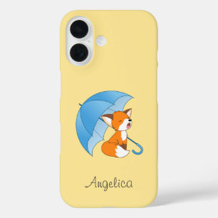 Niedlicher Sleepy Little Fox unter Umbrella iPhone 16 Hülle