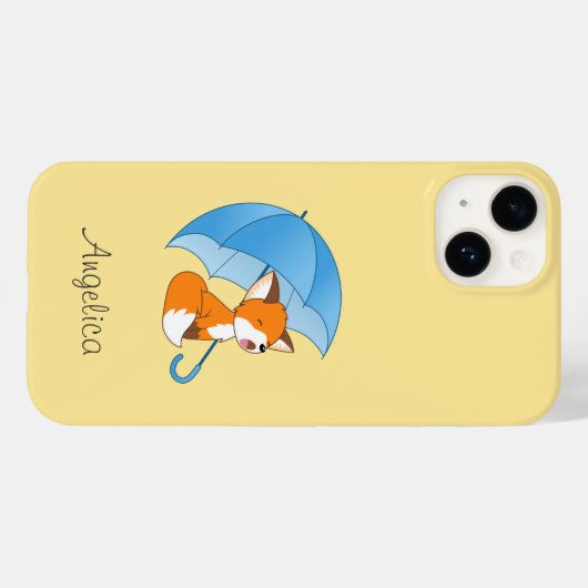 Niedlicher Sleepy Little Fox unter Umbrella Case-Mate iPhone Hülle (Rückseite (Horizontal))