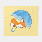 Niedlicher Sleepy Little Fox unter Umbrella Fleecedecke (Vorderseite (Horizontal))