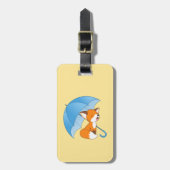 Niedlicher Sleepy Little Fox unter Umbrella Gepäckanhänger (Vorderseite vertikal)