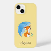 Niedlicher Sleepy Little Fox unter Umbrella iPhone Hülle (Rückseite)