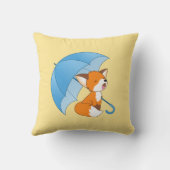 Niedlicher Sleepy Little Fox unter Umbrella Kissen (Rückseite)
