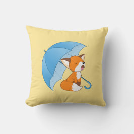 Niedlicher Sleepy Little Fox unter Umbrella Kissen