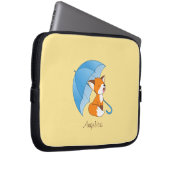 Niedlicher Sleepy Little Fox unter Umbrella Laptopschutzhülle (Vorne Rechts)