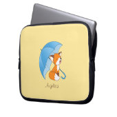 Niedlicher Sleepy Little Fox unter Umbrella Laptopschutzhülle (Vorderseite Links)