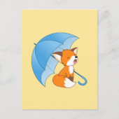Niedlicher Sleepy Little Fox unter Umbrella Postkarte (Vorderseite)