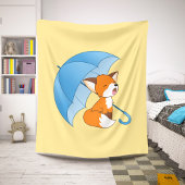 Niedlicher Sleepy Little Fox unter Umbrella Sherpadecke