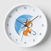 Niedlicher Sleepy Little Fox unter Umbrella Uhr (Vorderseite)