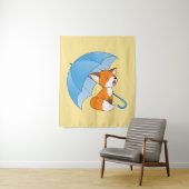 Niedlicher Sleepy Little Fox unter Umbrella Wandteppich (Beispiel)