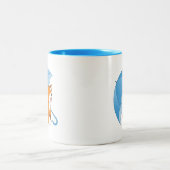 Niedlicher Sleepy Little Fox unter Umbrella Zweifarbige Tasse (Mittel)