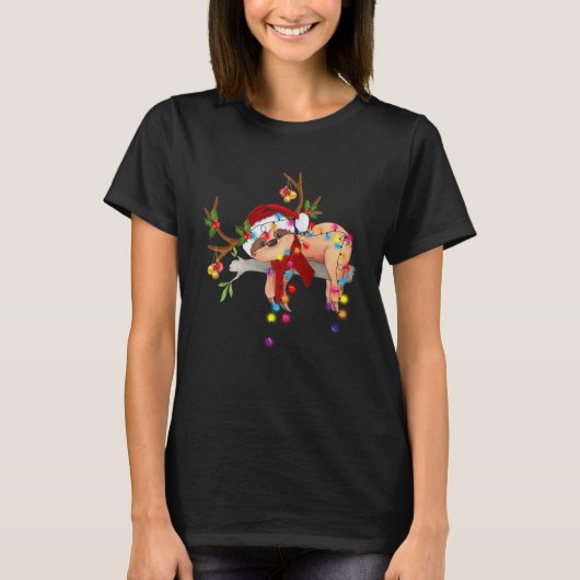 Niedlicher Slot mit Weihnachtslicht T-Shirt (Vorderseite)