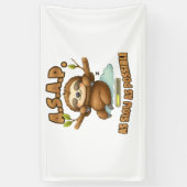 Niedlicher Sloth ASAP - so langsam wie möglich kla Banner (Vertikal)
