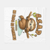 Niedlicher Sloth ASAP - so langsam wie möglich kla Fleecedecke (Vorderseite (Horizontal))