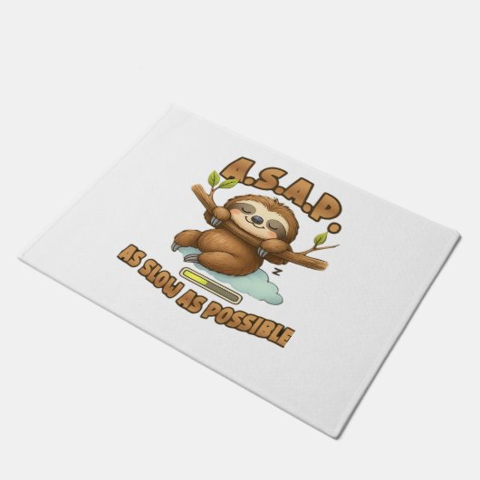 Niedlicher Sloth ASAP - so langsam wie möglich kla Fußmatte (Schrägansicht)
