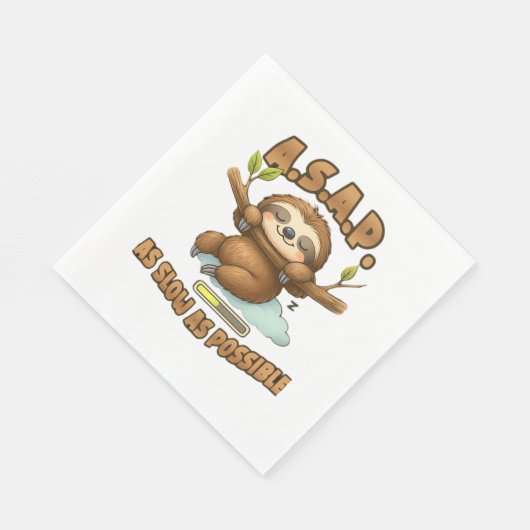Niedlicher Sloth ASAP - so langsam wie möglich kla Serviette (Ecke)