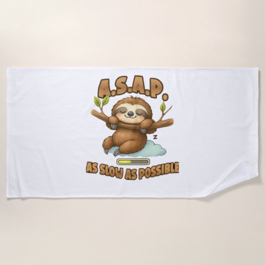 Niedlicher Sloth ASAP - so langsam wie möglich kla Strandtuch (Vorderseite)