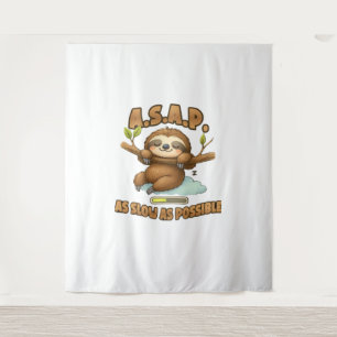 Niedlicher Sloth ASAP - so langsam wie möglich kla Wandteppich