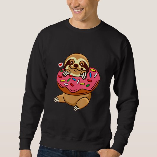 Niedlicher Sloth auf Donut Happy Donut Day 2022 Na Sweatshirt (Vorderseite)